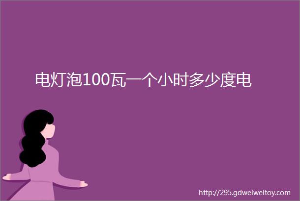 电灯泡100瓦一个小时多少度电